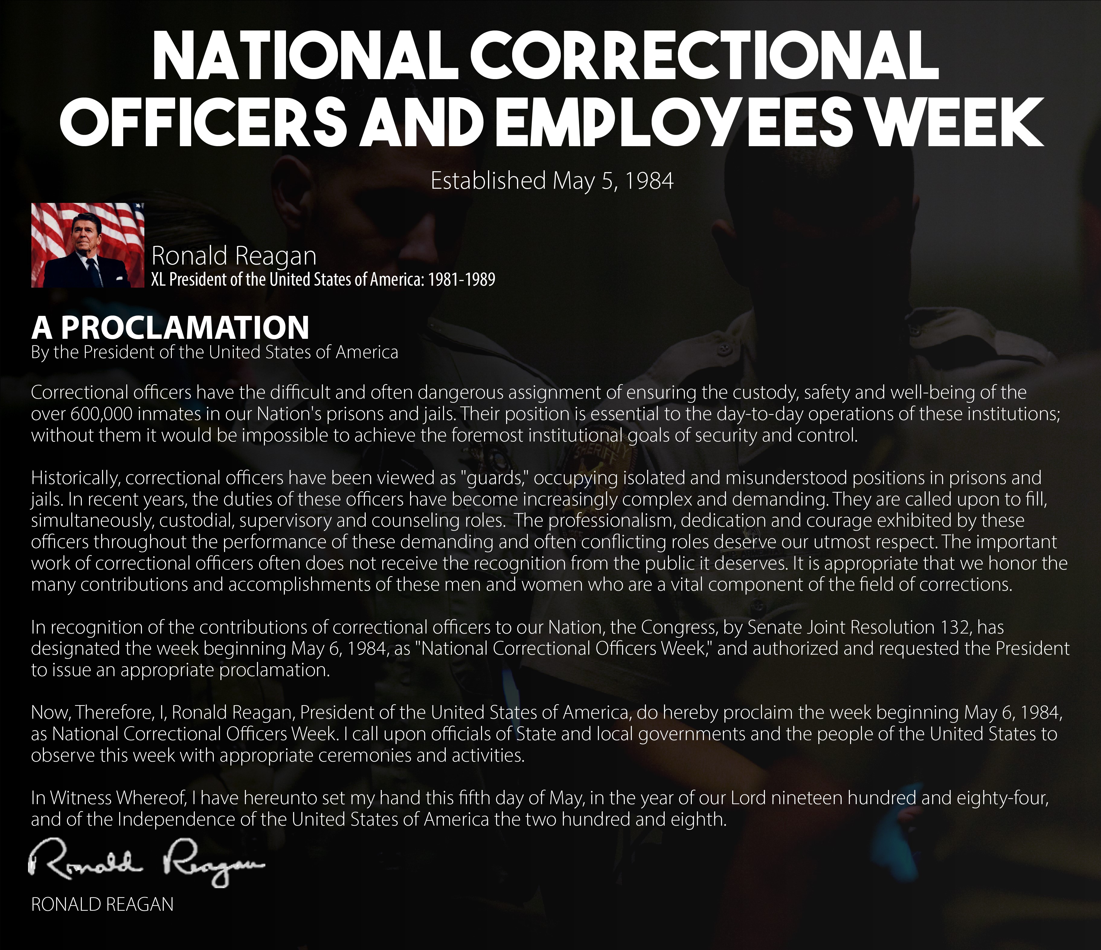 National Corrections Officer Week graphic 